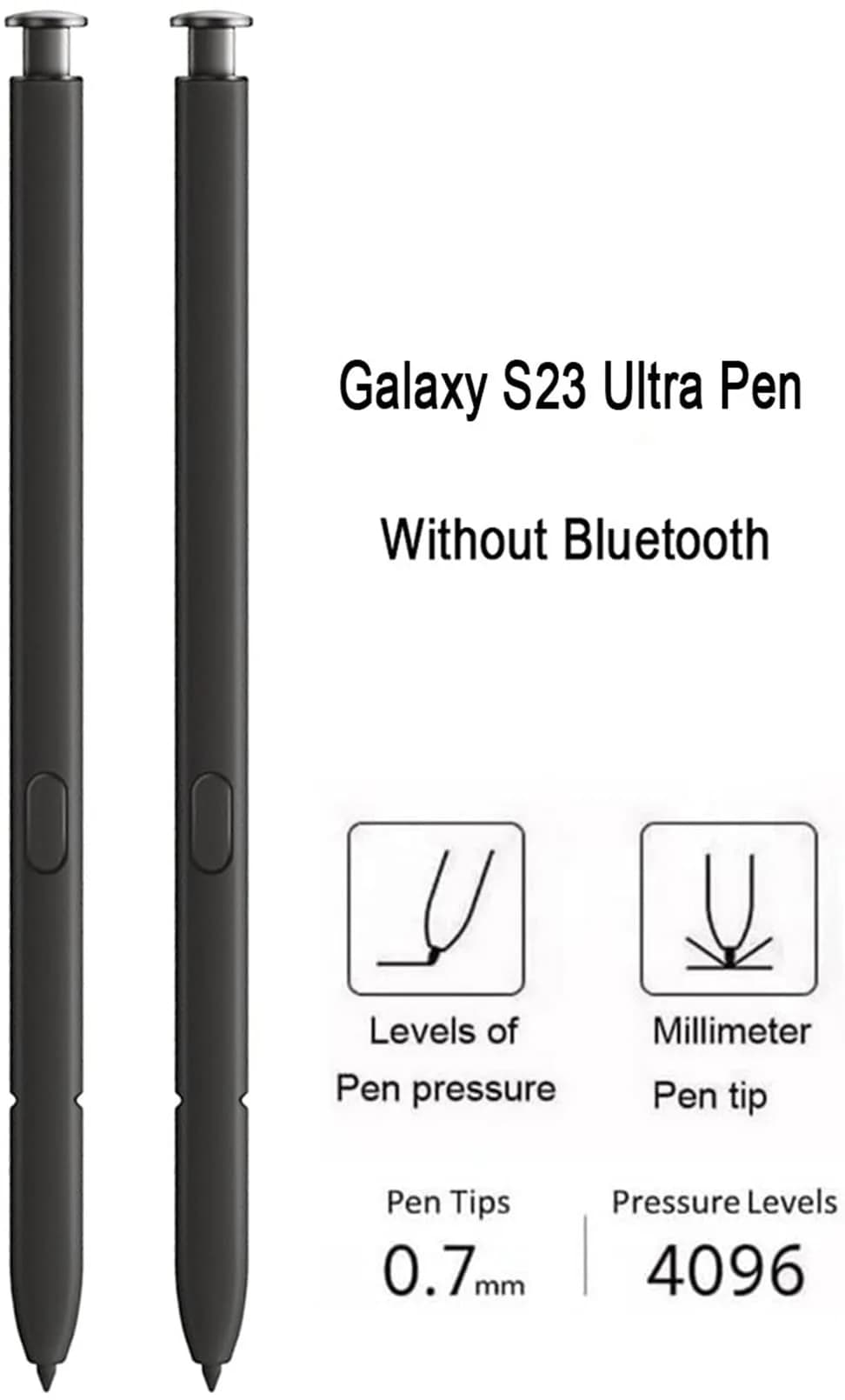 Befzygwk Replacement Stylus Pen for Samsung Galaxy S24 Ultra 5G (2-Pack, Black) with 4096 Pressure Levels - view 3