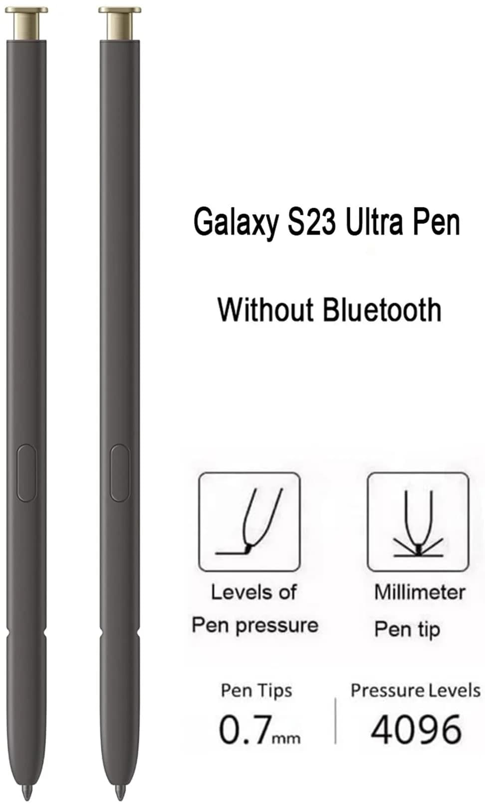 Befzygwk Replacement Stylus Pen for Samsung Galaxy S24 Ultra 5G (2-Pack, Yellow) | 4096 Pressure Levels - view 3