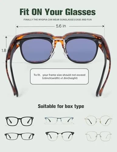 BIRCEN Polarized Fit Over Sunglasses for Men & Women | 21.5g TR90 Frame, 58mm Lens Width thumbnail 4