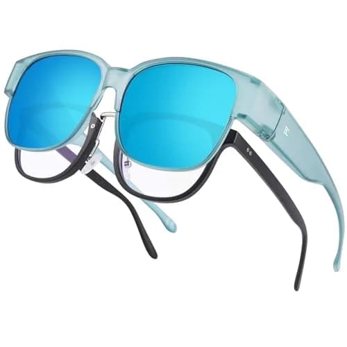 BIRCEN Polarized Fit Over Sunglasses with TR90 Frame, Blue Lens, Standard Size | Wear Over Prescription Glasses thumbnail 1