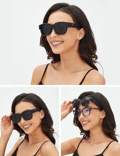 BIRCEN Polarized Fit Over Sunglasses for Prescription Glasses - TR90 Frame, UV Protection, 58mm Lens Width thumbnail 3