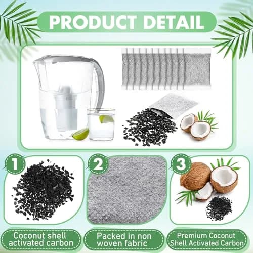 Lounsweer Activated Charcoal Water Filter 100 Count | Coconut Shell Material thumbnail 3