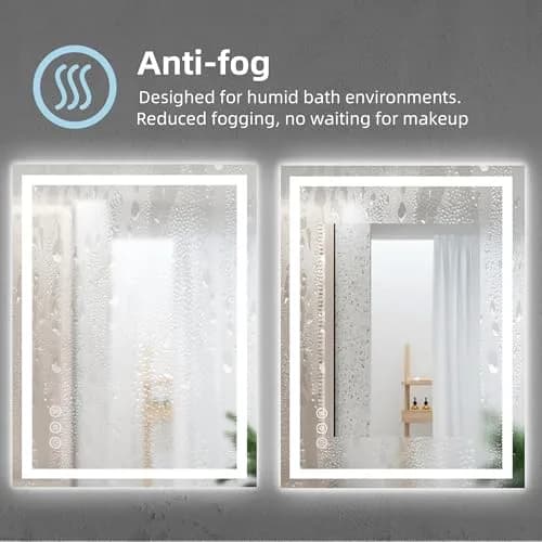 THNIKRE LED Bathroom Mirror 32"x24" Anti-Fog Dimmable Backlit & Front Light, Memory, CRI90+, Waterproof Wall Mount thumbnail 4