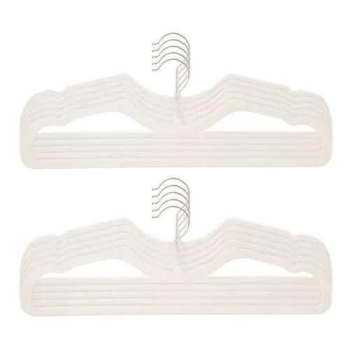 CUTSKY Velvet Hangers 50 Pack, Ultra Slim & Short Neck Hanger, 360 Swivel Hook, Space Saving Durable Non-Slip Felt Hangers, Beige B (43cm x 15cm x 0.6cm) thumbnail 1