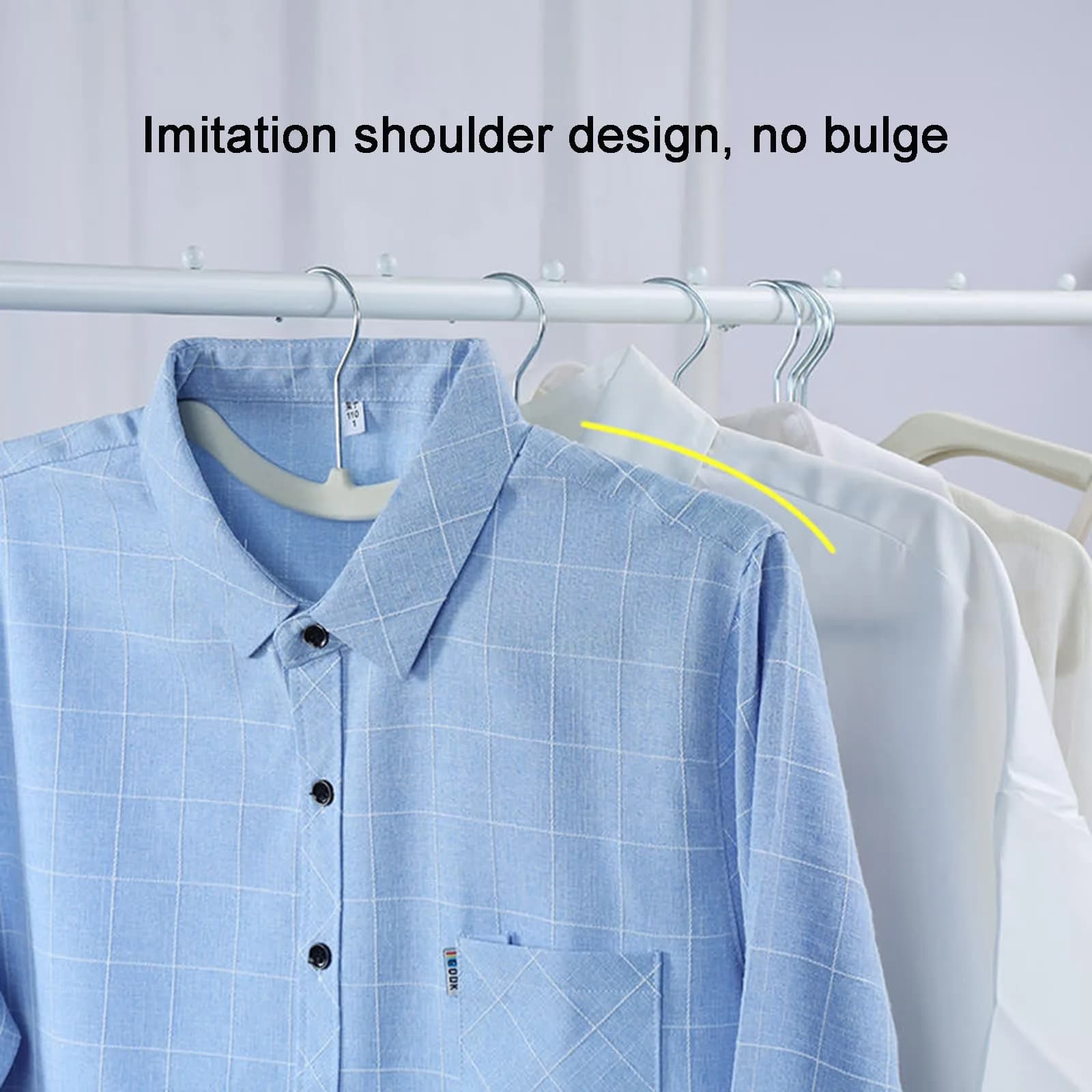 CUTSKY Velvet Hangers 50 Pack, Ultra Slim & Short Neck Hanger, 360 Swivel Hook, Space Saving Durable Non-Slip Felt Hangers, Beige B (43cm x 15cm x 0.6cm) - view 2