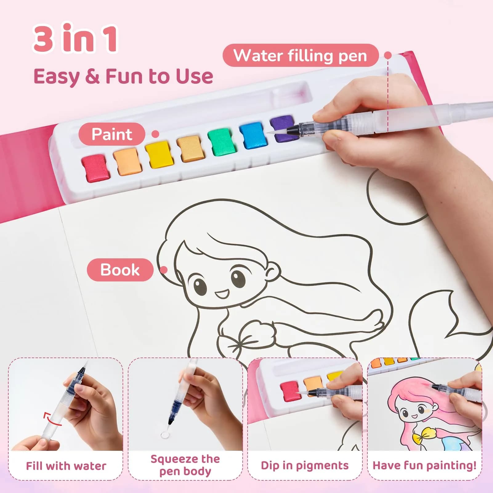 JoyCat Magical Pony Paint with Water Coloring Book for Toddlers | Underwater World Theme by JoyCat - view 4