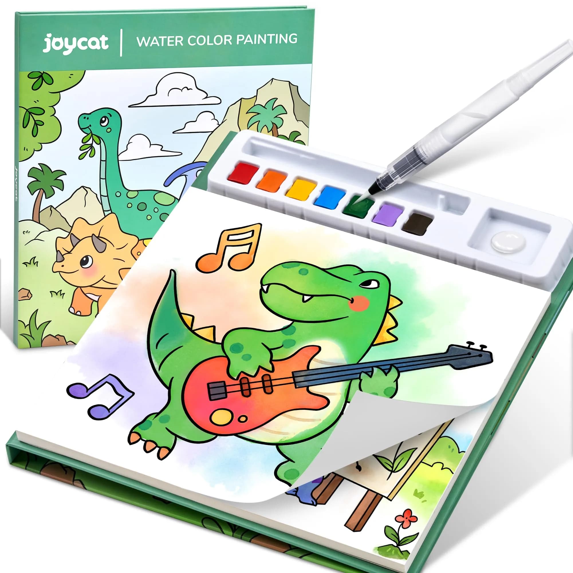 JoyCat Paint with Water Coloring Books for Toddlers, Watercolor Painting Sets with Brush | USA Import — Dinosaur & Vehicle