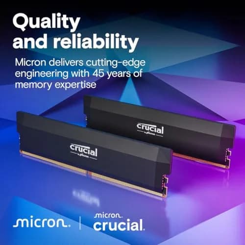 Crucial Pro 32GB DDR5 RAM Kit (2x16GB) 6000MHz CL36 | Overclocking Desktop Gaming Memory thumbnail 6