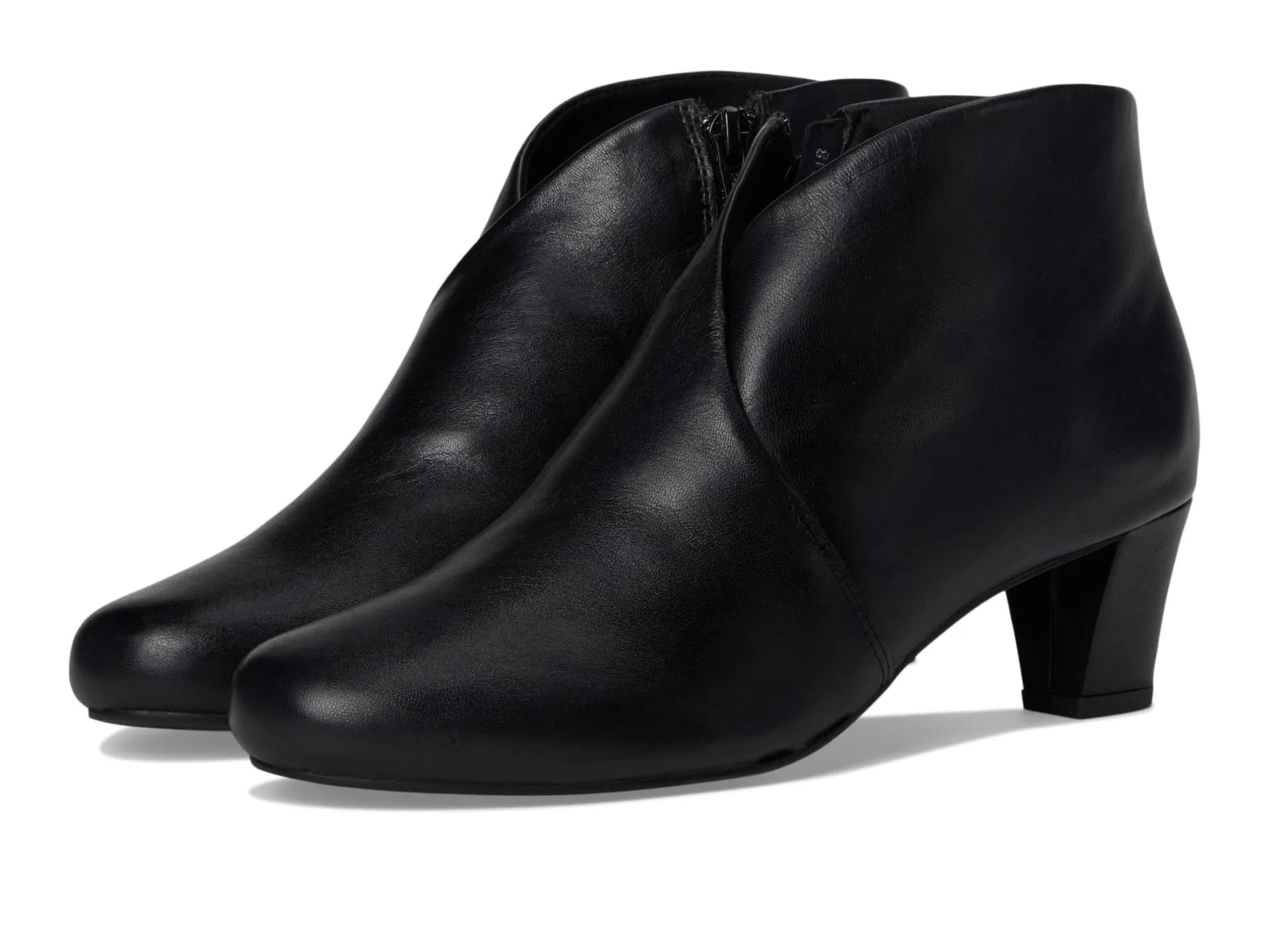 David Tate Prestige Boot Black Nappa Leather 10.5 | Stylish & Comfortable Ankle Boot with Leather Side Zipper