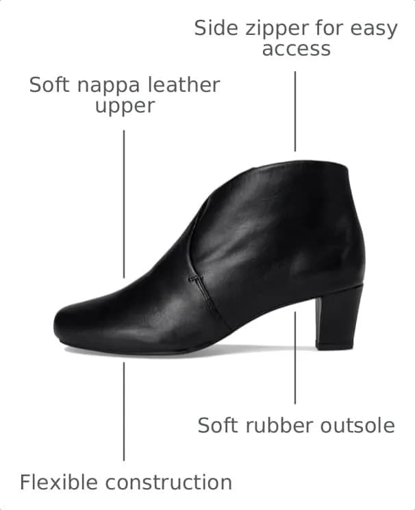 David Tate Prestige Boot Black Nappa Leather 10.5 | Stylish & Comfortable Ankle Boot with Leather Side Zipper thumbnail 3