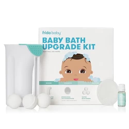 Frida Baby Bath Upgrade Kit with Vapor Drops, Rinser Cup, Silicone Brush & Bath Bombs | 6-Piece Set thumbnail 1
