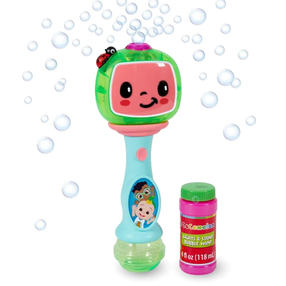 Little Kids Cocomelon Musical Bubble Wand with Lights & Sounds, 120ml (4fl oz) Bubble Solution - main product image
