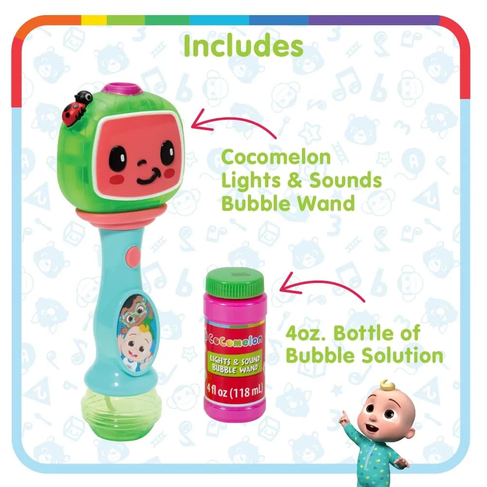 Little Kids Cocomelon Musical Bubble Wand with Lights & Sounds, 120ml (4fl oz) Bubble Solution - view 2