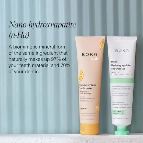 Boka Kids Toothpaste - Nano Hydroxyapatite, Fluoride-Free Ela Mint & Orange Cream, 8oz (2x4oz) | Enamel Care for Ages 1+ thumbnail 5