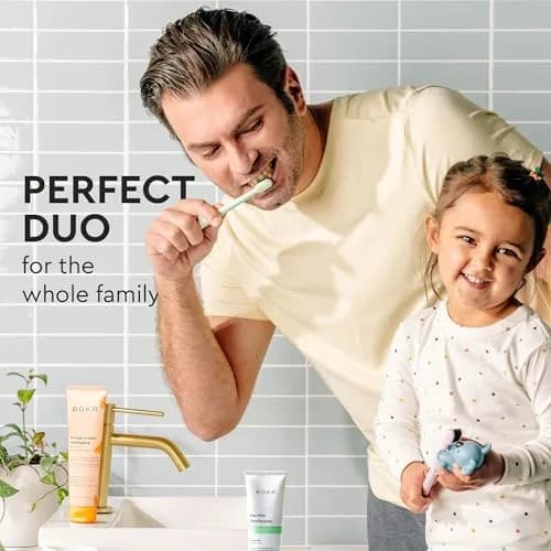 Boka Kids Toothpaste - Nano Hydroxyapatite, Fluoride-Free Ela Mint & Orange Cream, 8oz (2x4oz) | Enamel Care for Ages 1+ thumbnail 2