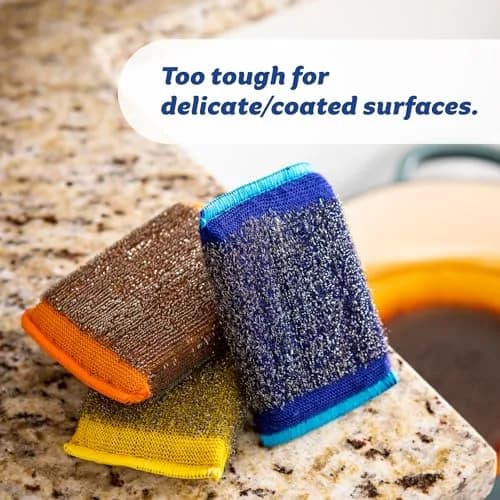 Scrub Daddy Steel Scouring Pad Scrub Sponges - Stainless Steel Scour Daddy - 2 Count (6 Pack) | Heavy Duty Cleaning for Pots & Pans thumbnail 4