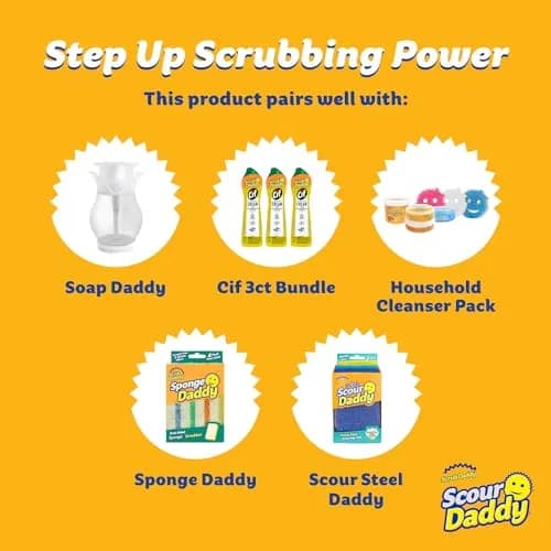 Scrub Daddy Scour Daddy Scouring Pad 12 Pack (36 Count) | Non-Scratch, Odor-Resistant, Temperature-Controlled FlexTexture thumbnail 5