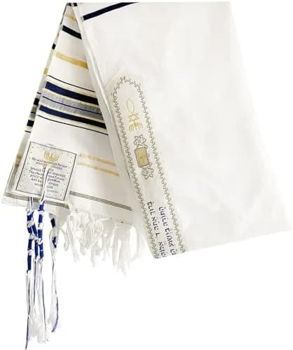 Holy Land Market Unisex Messianic Tallit Prayer Shawl 157cm x 56cm (72 x 22 in) | Christian Prayer & Messianic Seal thumbnail 6