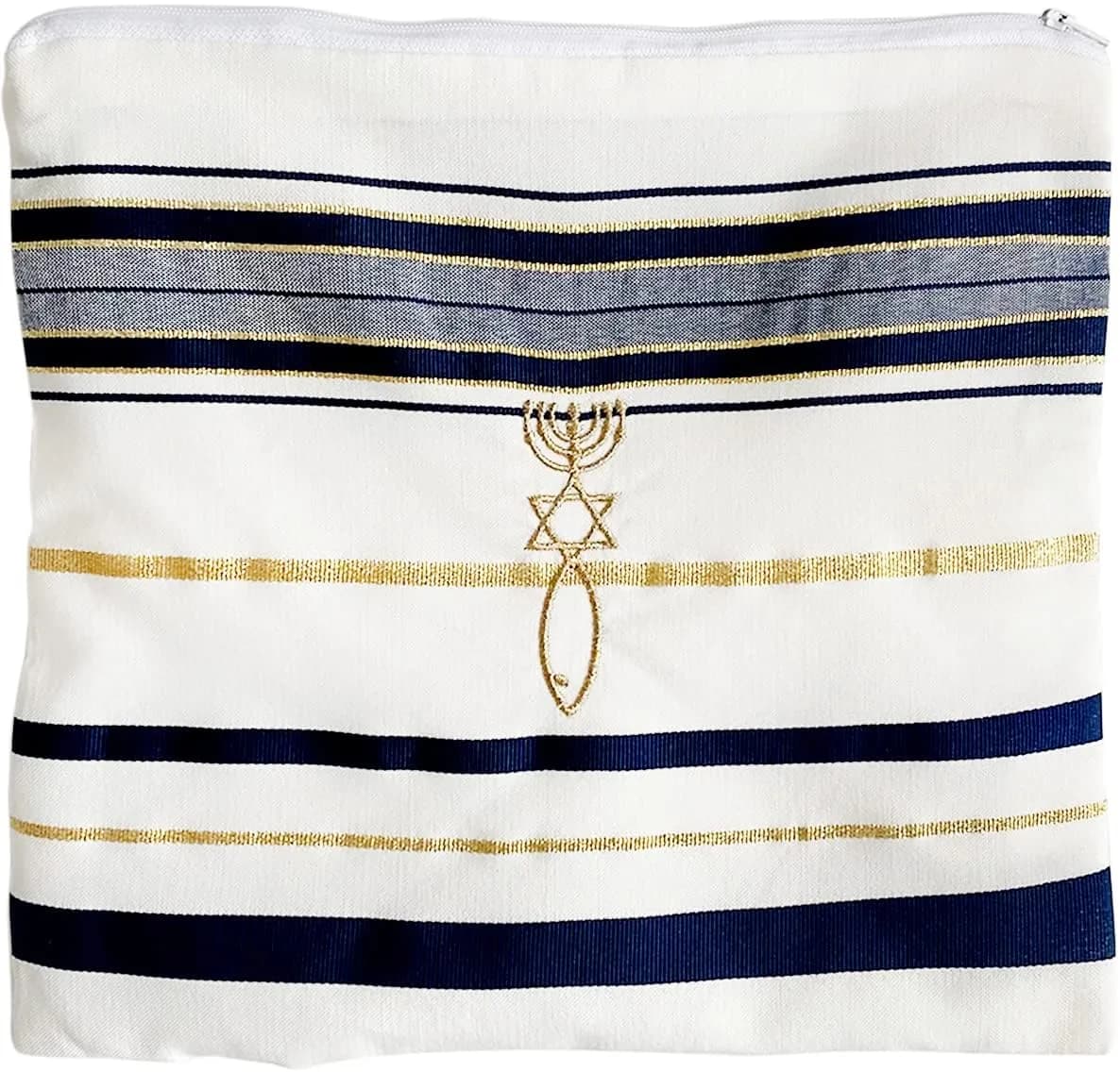 Holy Land Market Unisex Messianic Tallit Prayer Shawl 157cm x 56cm (72 x 22 in) | Christian Prayer & Messianic Seal - view 3