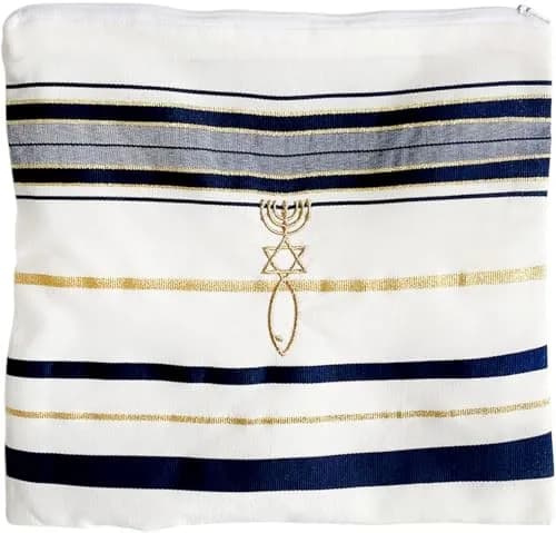 Holy Land Market Unisex Messianic Tallit Prayer Shawl 157cm x 56cm (72 x 22 in) | Christian Prayer & Messianic Seal thumbnail 3