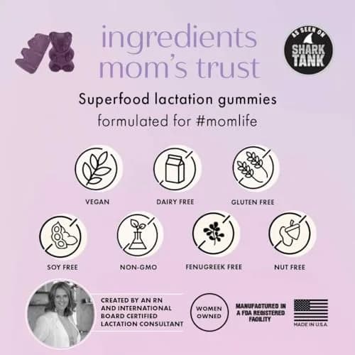 Boobie Moms Miracle Lactation Support Gummies | Milk & Hair Booster 60 Count (Pack of 2) thumbnail 2