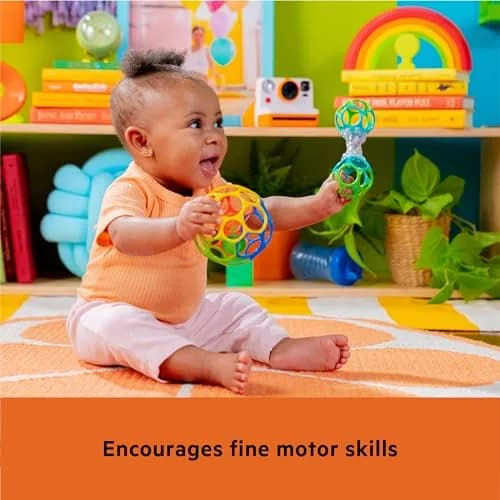 Bright Starts Easy-Grasp Oball Bundle Gift Set 2-Pack | BPA Free, Unisex, Newborn+ thumbnail 4