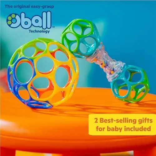 Bright Starts Easy-Grasp Oball Bundle Gift Set 2-Pack | BPA Free, Unisex, Newborn+ thumbnail 7
