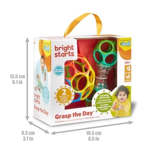 Bright Starts Easy-Grasp Oball Bundle Gift Set 2-Pack | BPA Free, Unisex, Newborn+ thumbnail 2