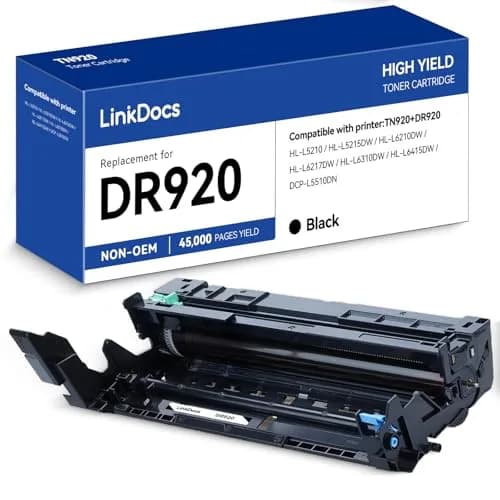LinkDocs DR920 High Yield Imaging Drum Unit for Brother Printers | 45,000 Pages, Compatible with HL-L5210 HL-L6210DW thumbnail 1