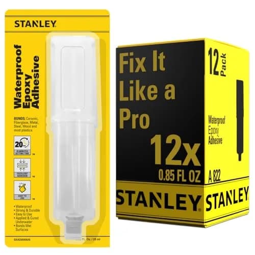 STANLEY Marine-Grade Epoxy - Underwater, Quick Cure, Weather & Temperature Resistant - 0.85 oz | Marine-Grade Bonding thumbnail 1
