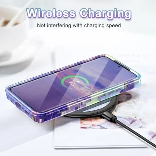 Btscase Samsung Galaxy S22 5G Case 6.1 Inch Cobalt Violet Marble Pattern | Heavy Duty Shockproof Triple Layer Protection thumbnail 6