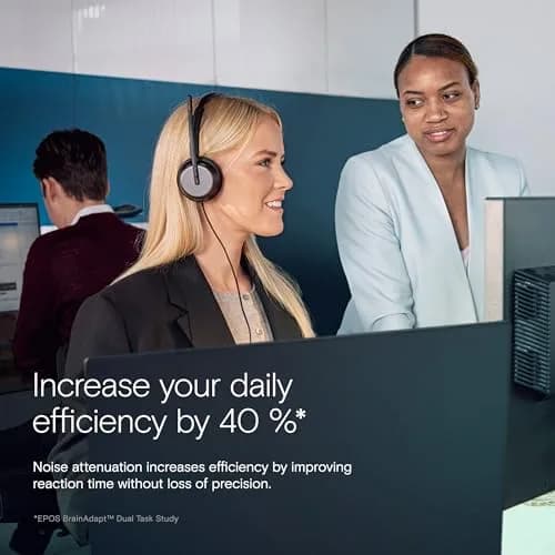 EPOS Impact 860 ANC Wired USB-C Headset with Noise Cancellation | 160g Lightweight, Comfortable Fit for Office Work thumbnail 6