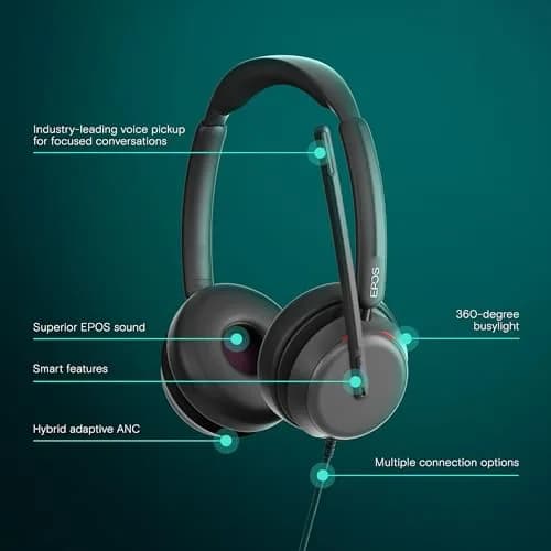 EPOS IMPACT 860T ANC Wired Headset with Noise Cancellation & USB-C | 192g (6.77 oz) thumbnail 2