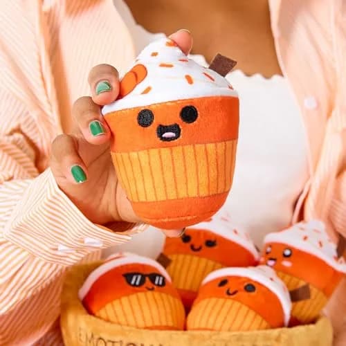 Relatable Emotional Support Lattes Plush Set | 5 Latte Plushies with Basket thumbnail 2