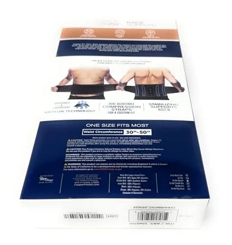 Copper Fit Elite Air Back Support Brace with Airflow Technology, Adjustable Compression Straps, Double Band, One Size Fits Most | Breathable Lower Back Support thumbnail 6