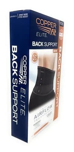 Copper Fit Elite Air Back Support Brace with Airflow Technology, Adjustable Compression Straps, Double Band, One Size Fits Most | Breathable Lower Back Support thumbnail 2