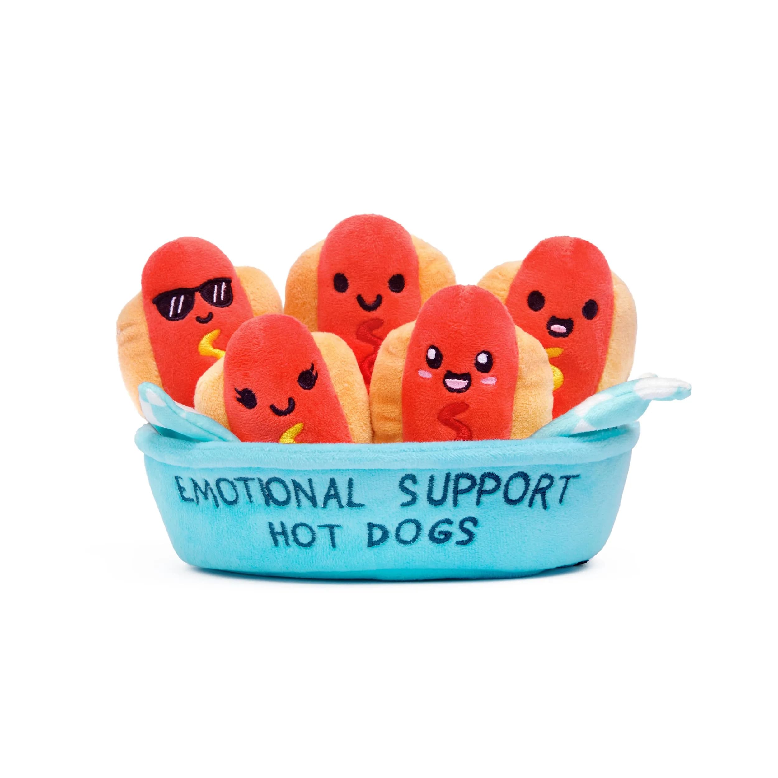WHAT DO YOU MEME? Emotional Support Hot Dogs Plush Figures (18 cm) | Cute Gifts for Teens & Kids - main product image