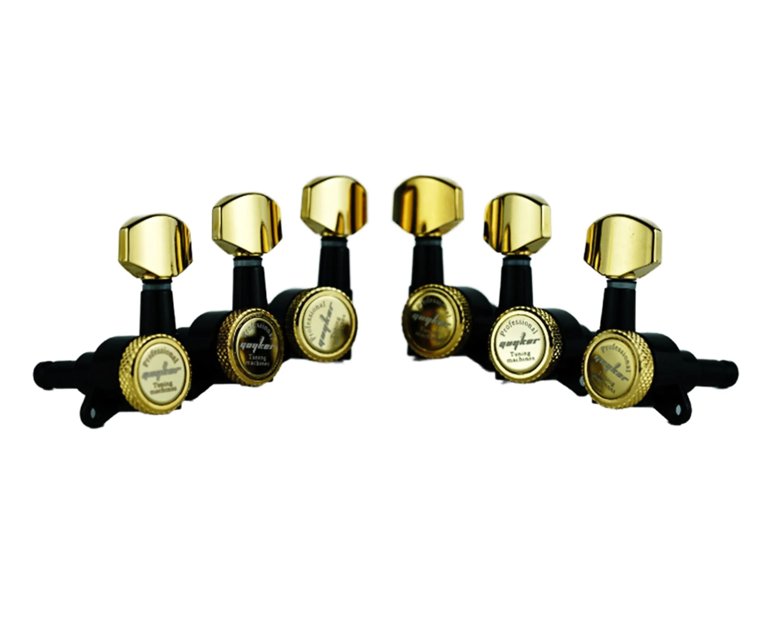 Guyker Guitar Locking Tuners (3L+3R) - 1:18 Gear Ratio, Gold+Black | Precision Tuning for Electric & Acoustic Guitars - main product image