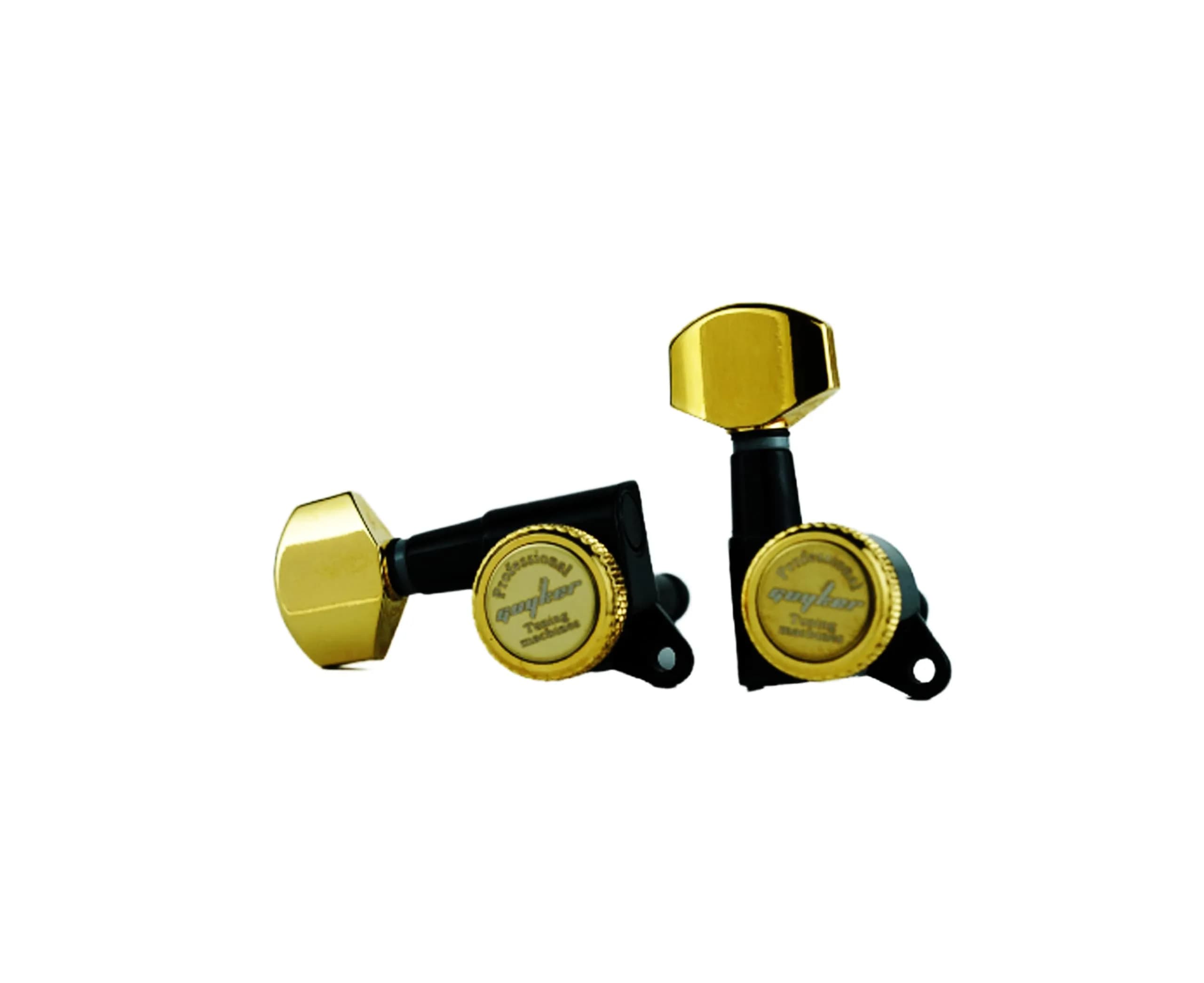 Guyker Guitar Locking Tuners (3L+3R) - 1:18 Gear Ratio, Gold+Black | Precision Tuning for Electric & Acoustic Guitars - view 3