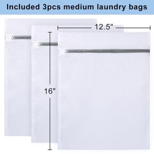 Vivifying 3-Pack Medium Mesh Laundry Bags 32 x 42 cm (12.6 x 16.5 Inches) | Protects Delicates & Travel Gear thumbnail 4
