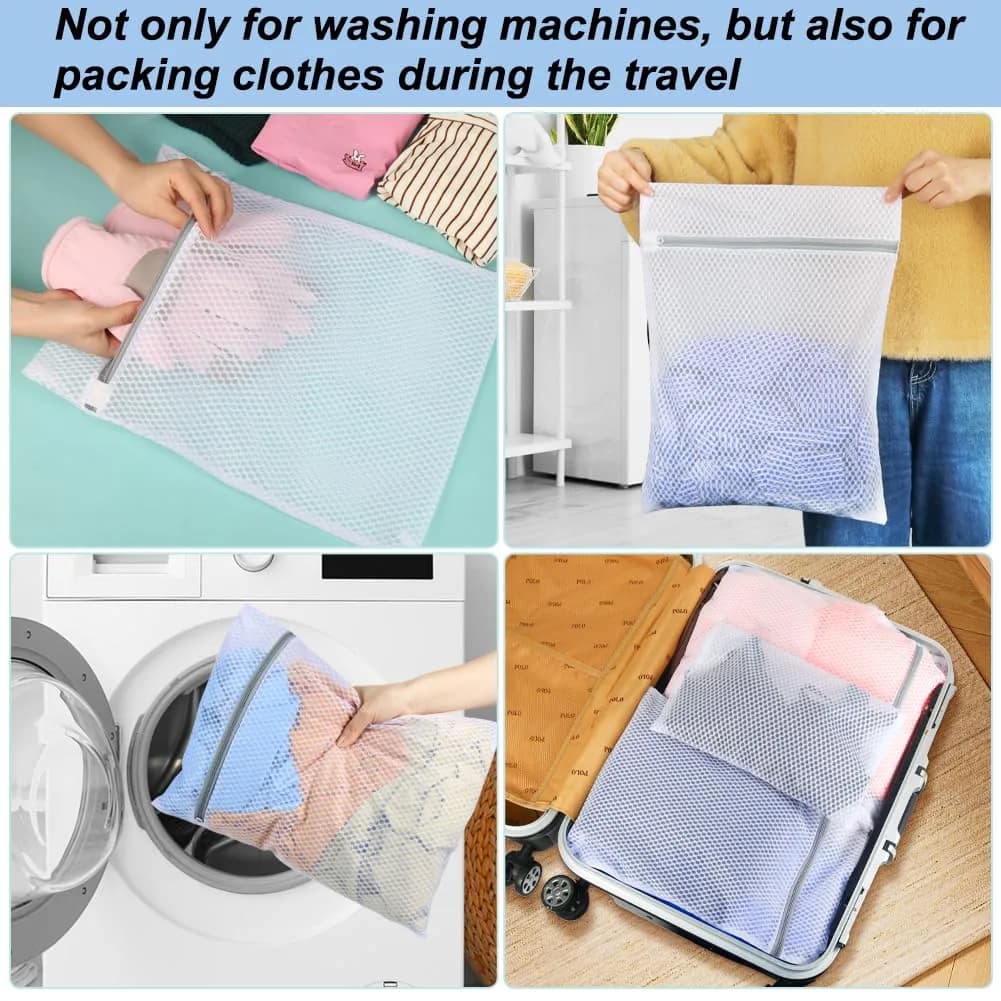 Vivifying 3-Pack Medium Mesh Laundry Bags 32 x 42 cm (12.6 x 16.5 Inches) | Protects Delicates & Travel Gear - view 5