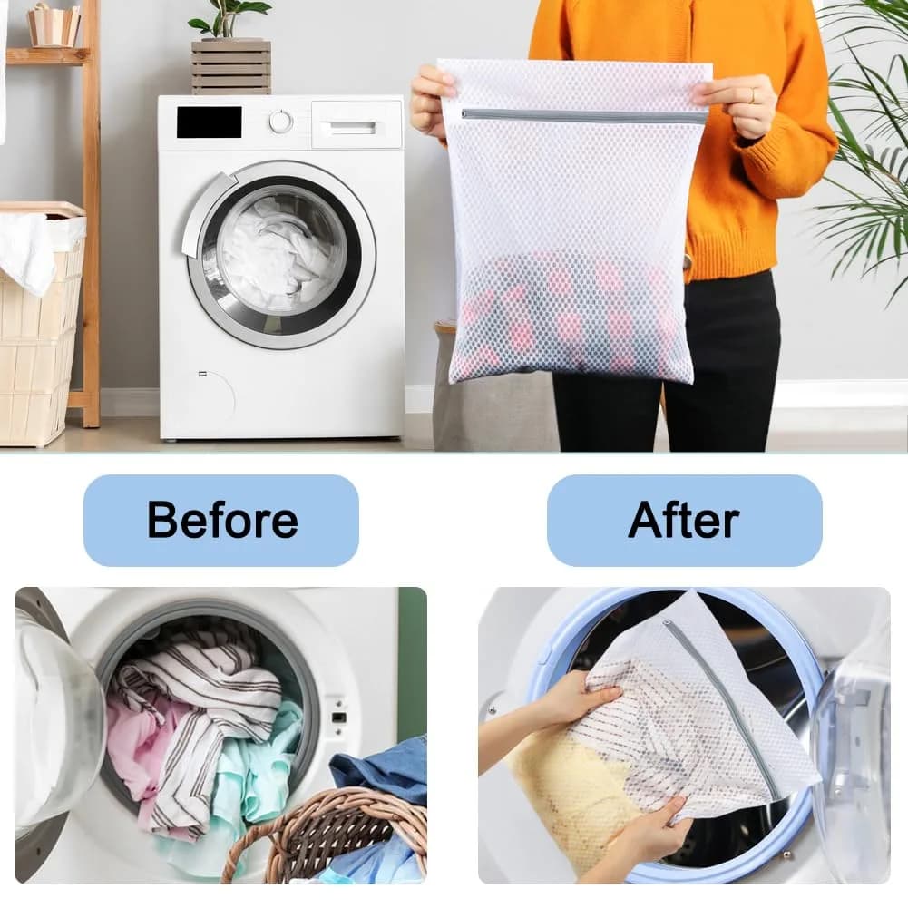 Vivifying 3-Pack Medium Mesh Laundry Bags 32 x 42 cm (12.6 x 16.5 Inches) | Protects Delicates & Travel Gear - view 6