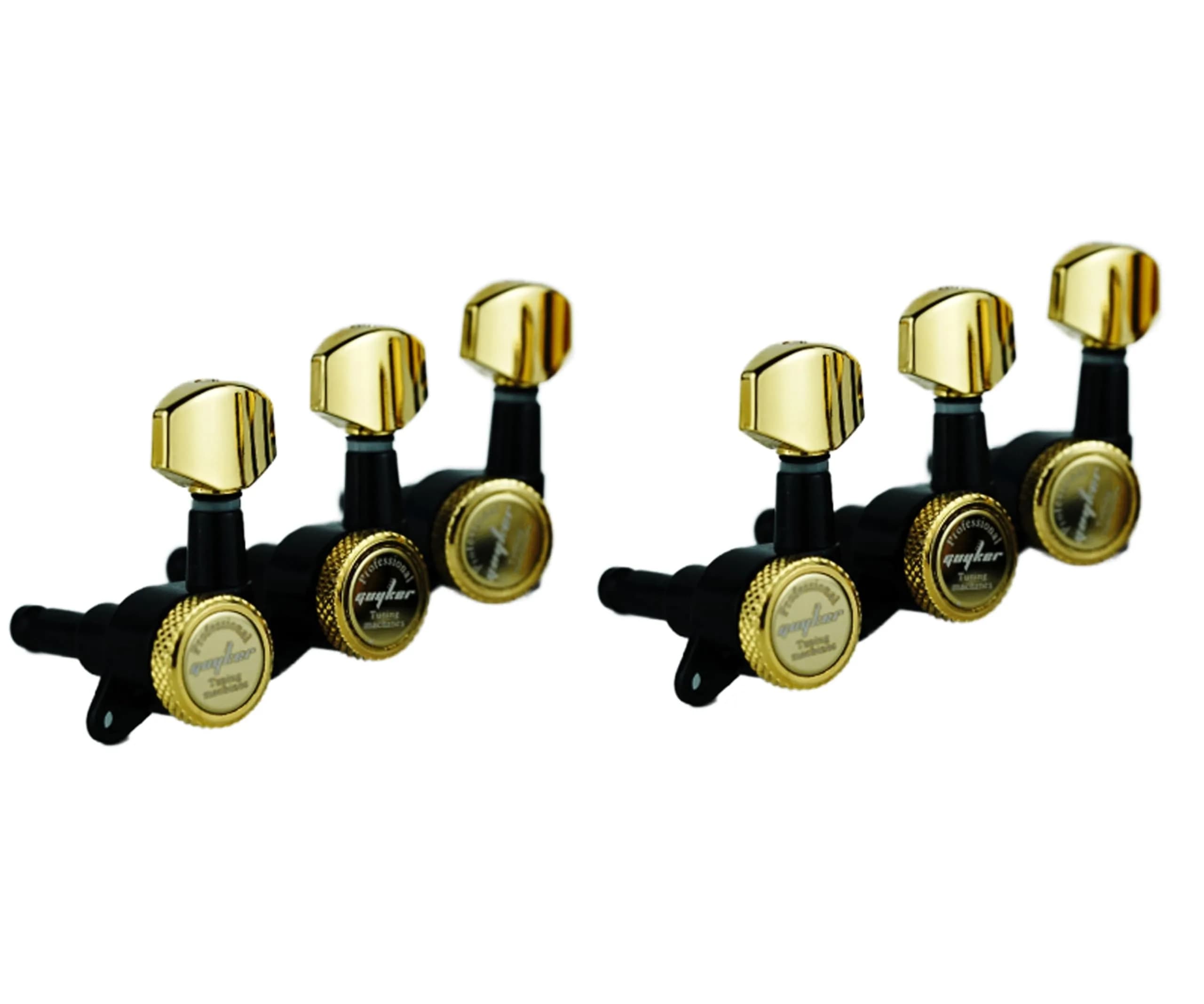 Guyker Guitar Locking Tuners - 6-Pack for Left Hand, Chameleon Rainbow Finish with Gold and Black Accents - main product image