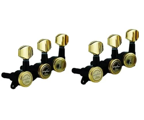 Guyker Guitar Locking Tuners - 6-Pack for Left Hand, Chameleon Rainbow Finish with Gold and Black Accents thumbnail 1