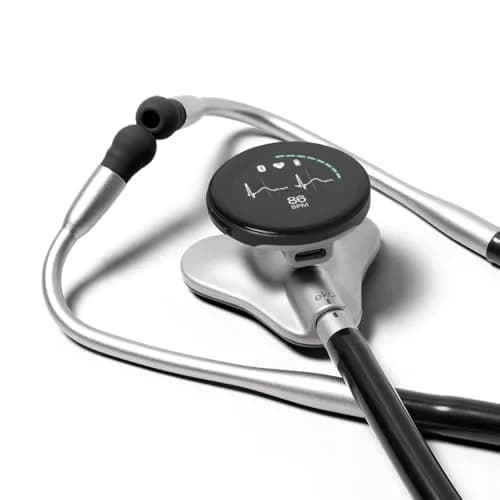 EKO CORE 500™ Digital Stethoscope — 40x Amplification, Active Noise Cancellation, 3-Lead ECG, FDA-Cleared AI with Eko+, Full-Color Display, Reimbursement Eligible — Silver thumbnail 1