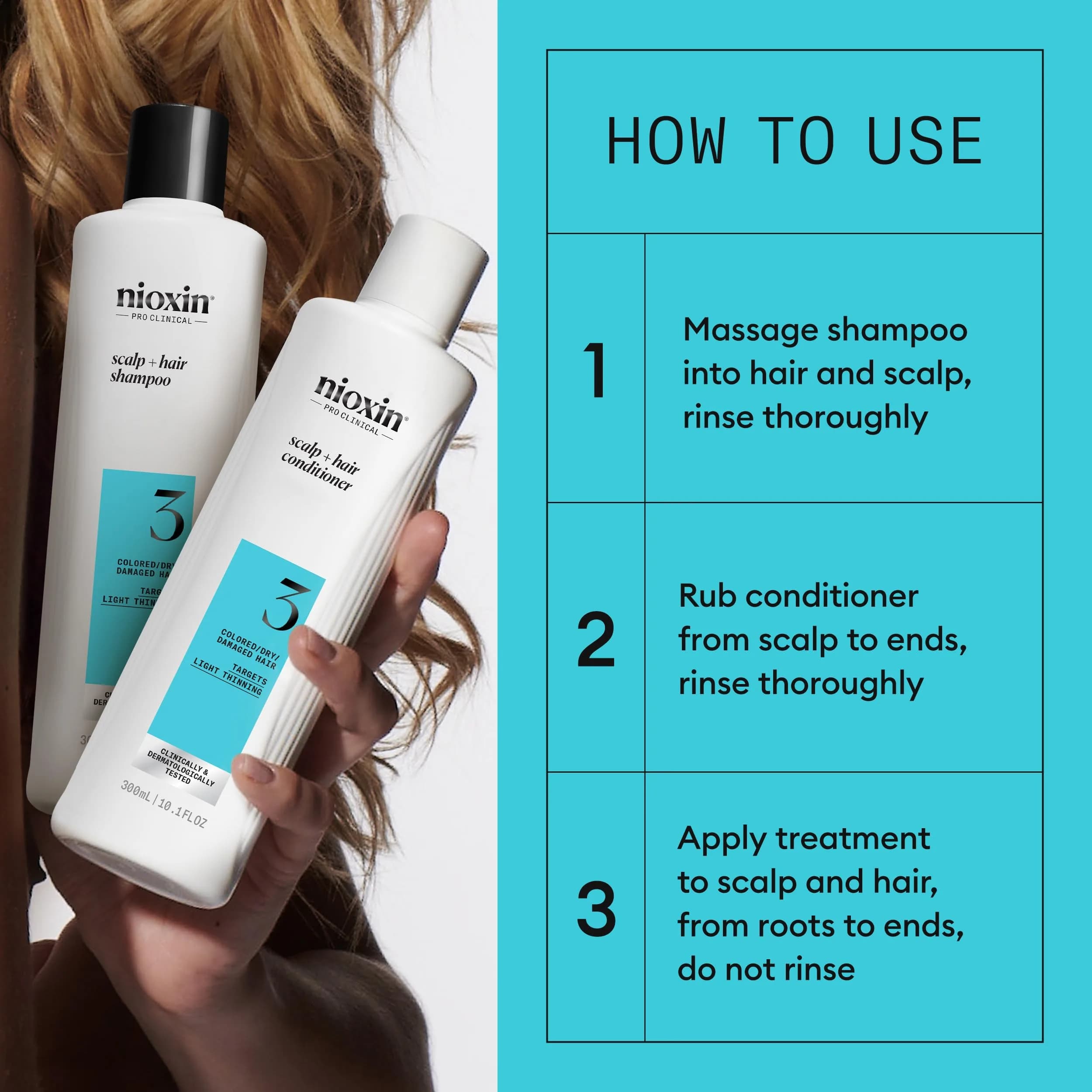 NIOXIN System Kit 3 for Colored Hair & Light Thinning | 23.6 oz (697 ml) | Clinically Tested Thickening & Strengthening - view 6