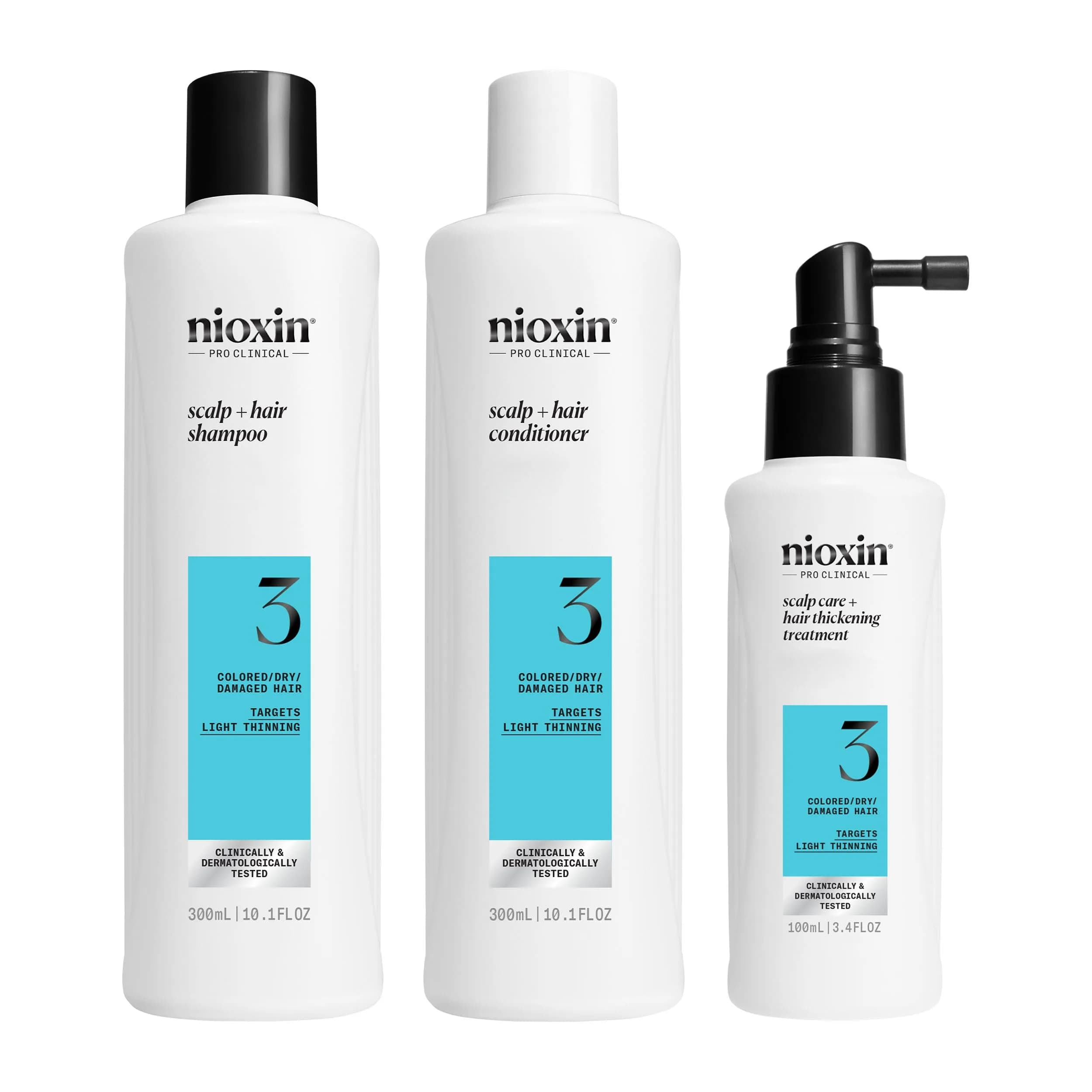 NIOXIN System Kit 3 for Colored Hair & Light Thinning | 23.6 oz (697 ml) | Clinically Tested Thickening & Strengthening - main product image