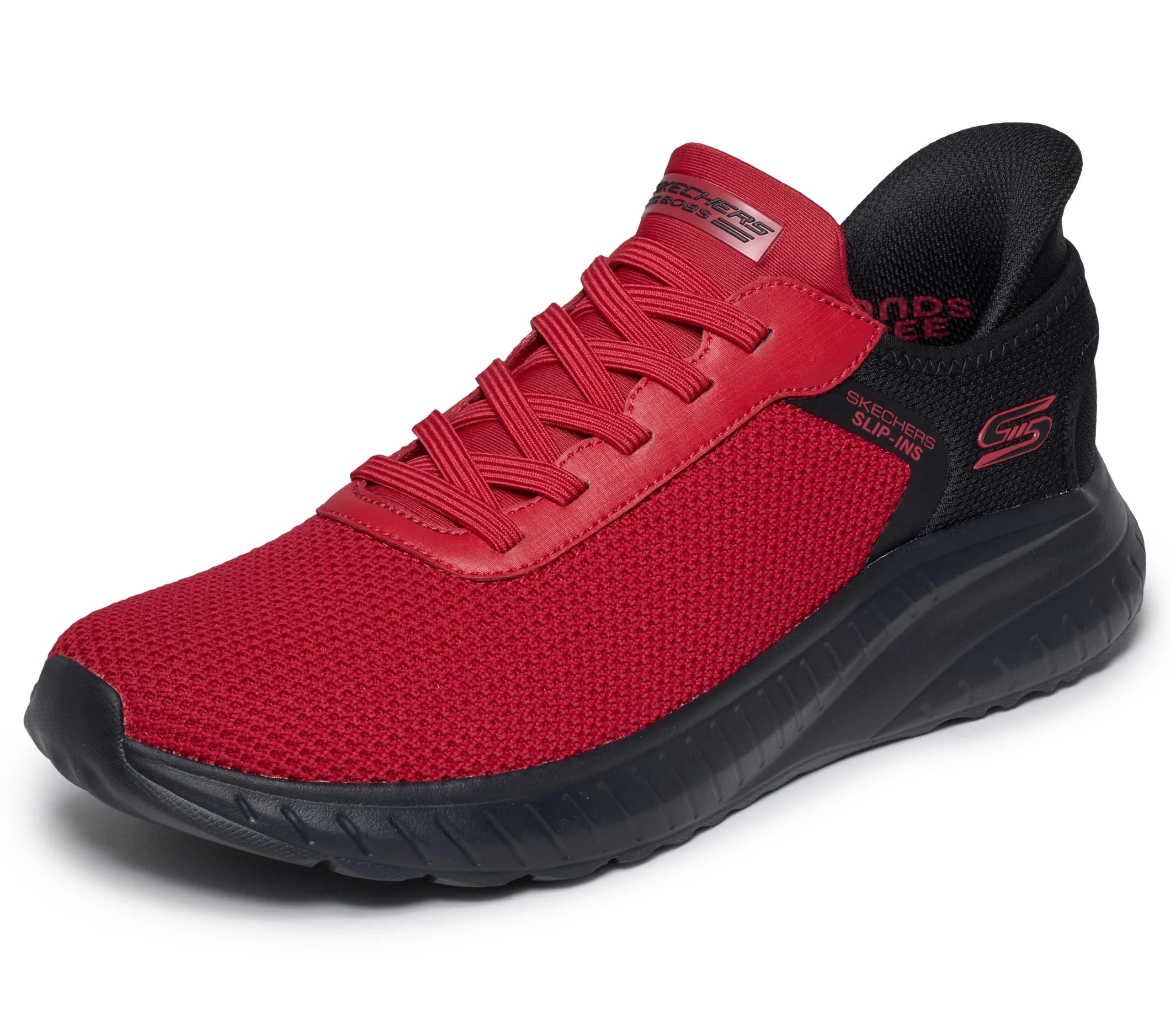 Skechers Hands Free Slip-ins Bobs Squad Chaos - Balanced Edge | Casual Athletic Men’s Shoes — Red / 10