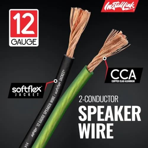 Install Link 12 AWG Gauge Speaker Wire 100 Feet (30.5m) Frosted Green/Black | CCA Copper Clad Aluminum thumbnail 7