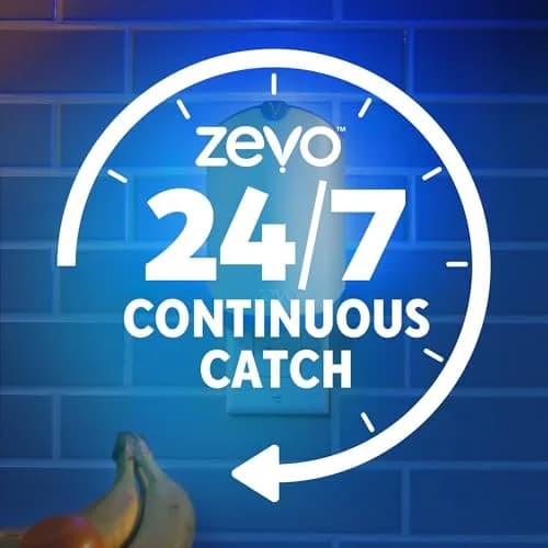 ZEVO Flying Insect Trap Refill Cartridges for Fruit Flies & Gnats, 12 Count | Odorless & Mess-Free Adhesive Backing thumbnail 4